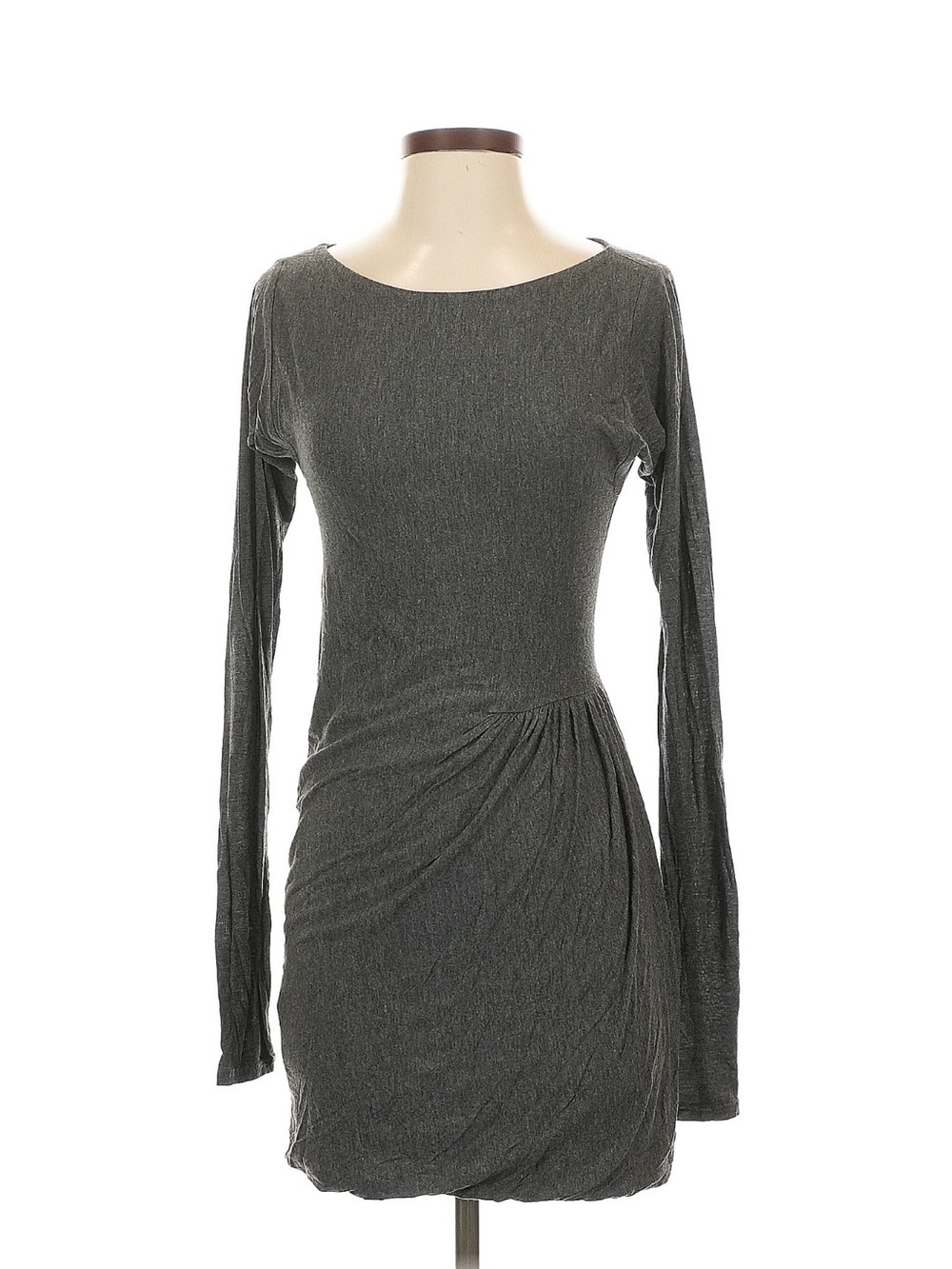 Rebecca Taylor Charcoal Gray Long-Sleeve Mini Dress